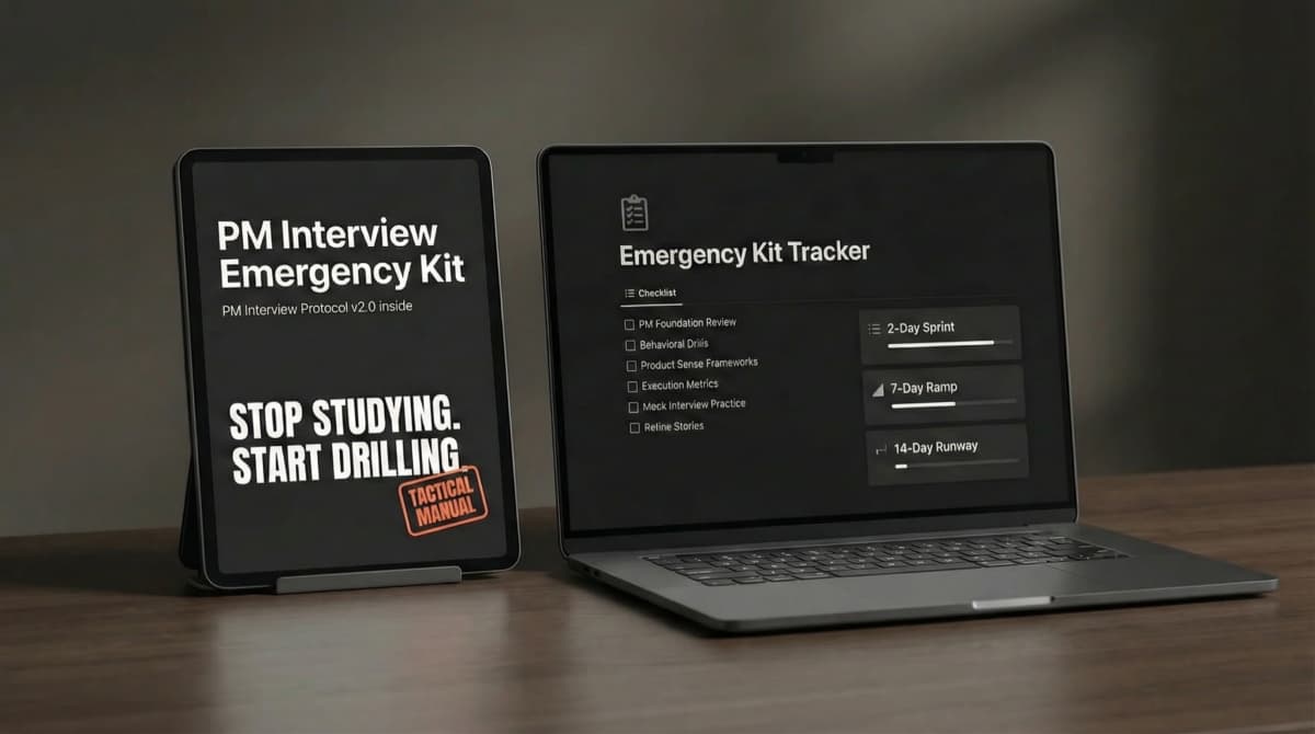 PM Interview Emergency Kit - PDF and Notion Tracker preview
